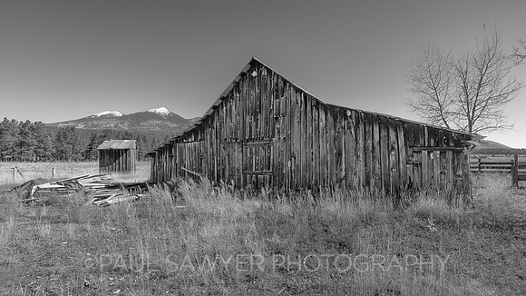 Humphrey's Peak Barn BW
